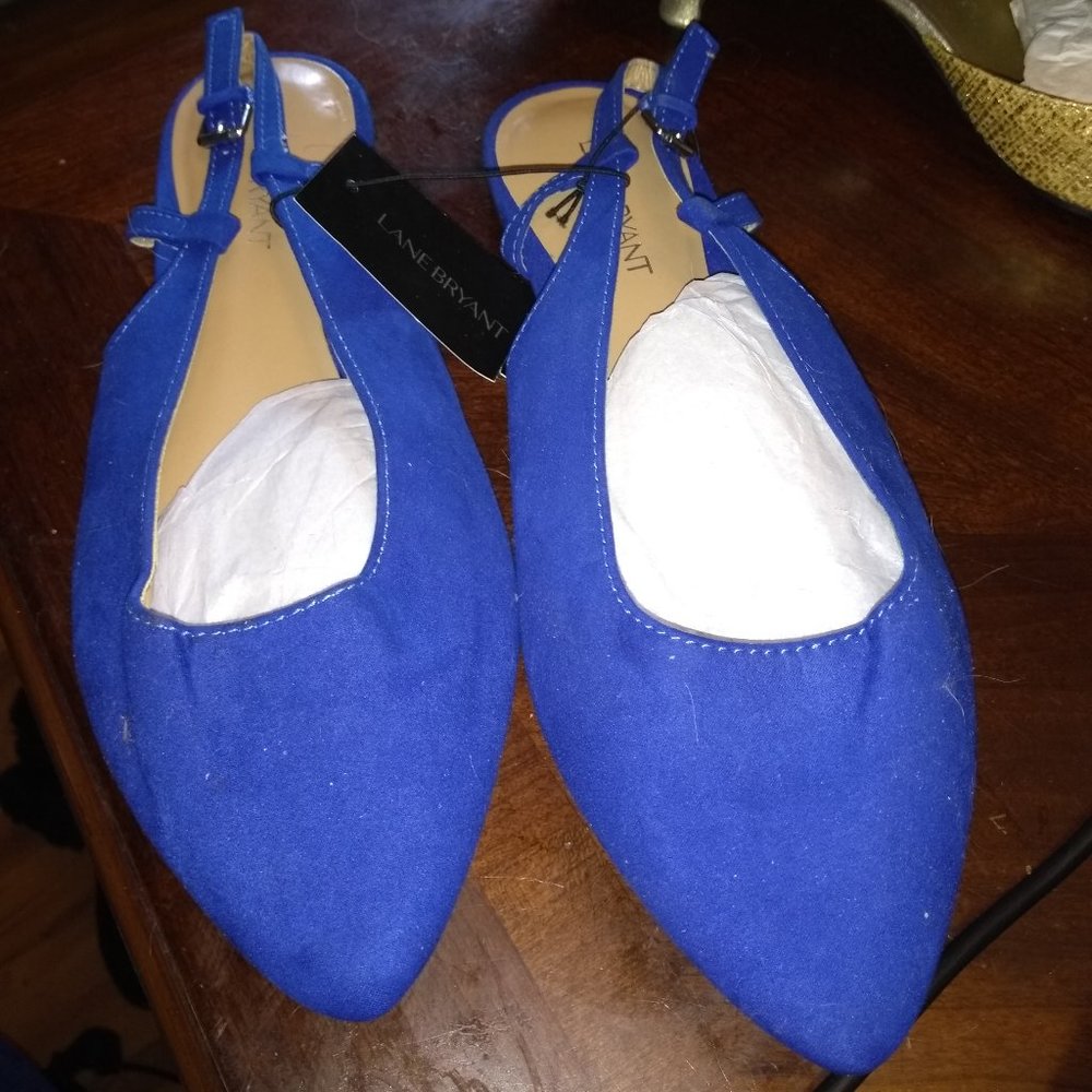 Lane Bryant Blue Suede Flats